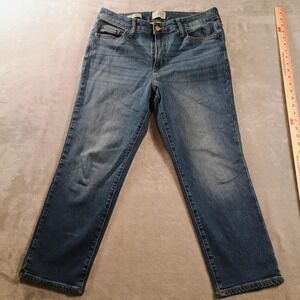 Universal Thread Jeans Womens 12S Blue High Rise Straight 35x24 Stretch Denim